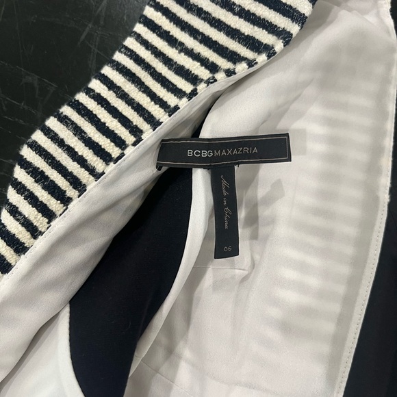 BCBGMaxazriaWomens Piper Striped V-neck dress with Peplum Size 08 - Picture 8 of 11